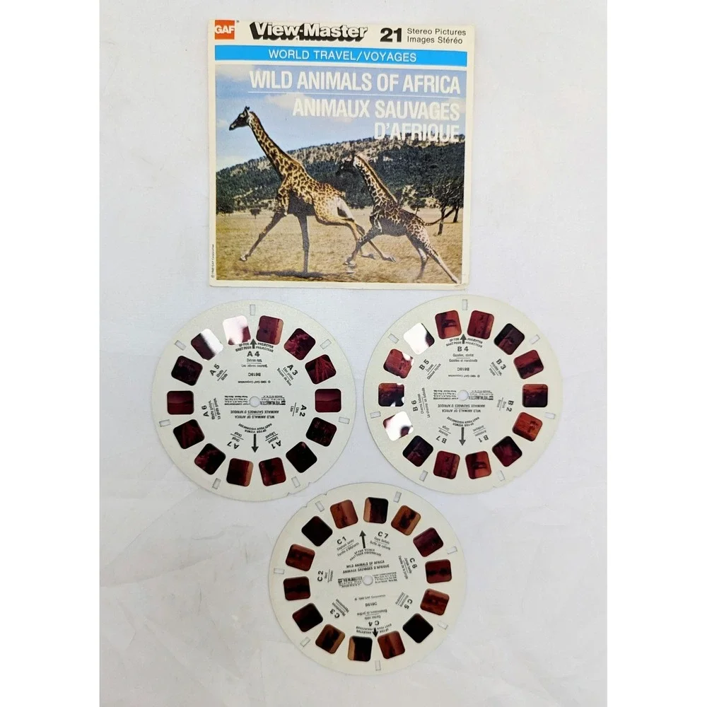 1960 View-Master Wild Animals Of Africa 3 Reel Pack
